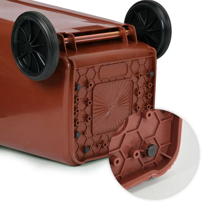 Affaldsbeholder 120 Liter Brun med Gummihjul