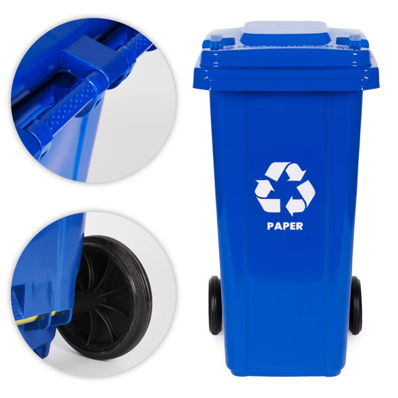 Affaldsbeholder Sæt 3x120 Liter Blå Grøn Gul