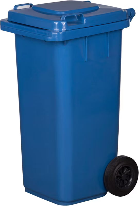 Affaldscontainer 120 Liter Blå med Hjul