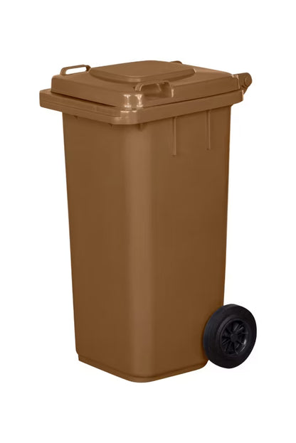 Affaldscontainer 120 Liter Brun med Hjul