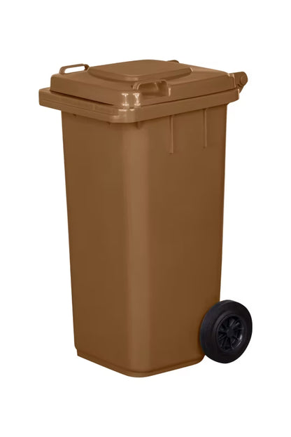 Affaldscontainer 120 Liter Brun med Hjul