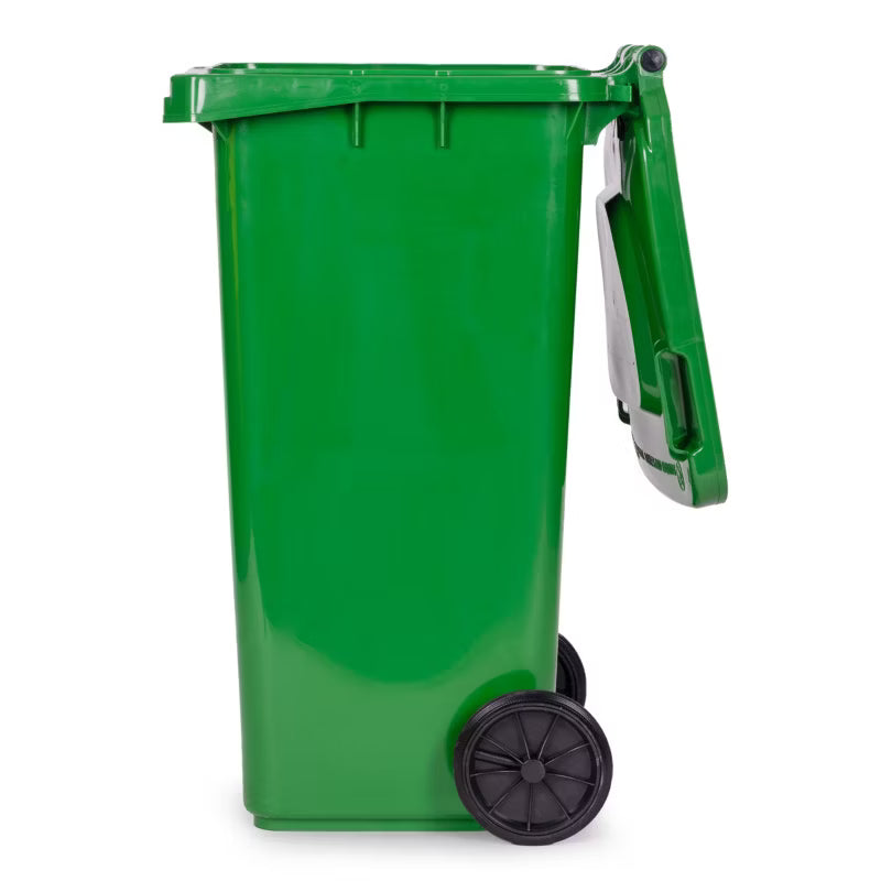 Affaldscontainer 120 Liter Grøn med Gummihjul