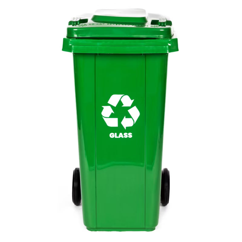 Affaldscontainer 120 Liter Grøn med Gummihjul