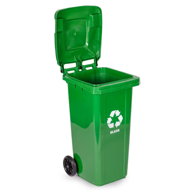 Affaldscontainer 120 Liter Grøn med Gummihjul