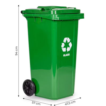 Affaldscontainer 120 Liter Grøn med Gummihjul
