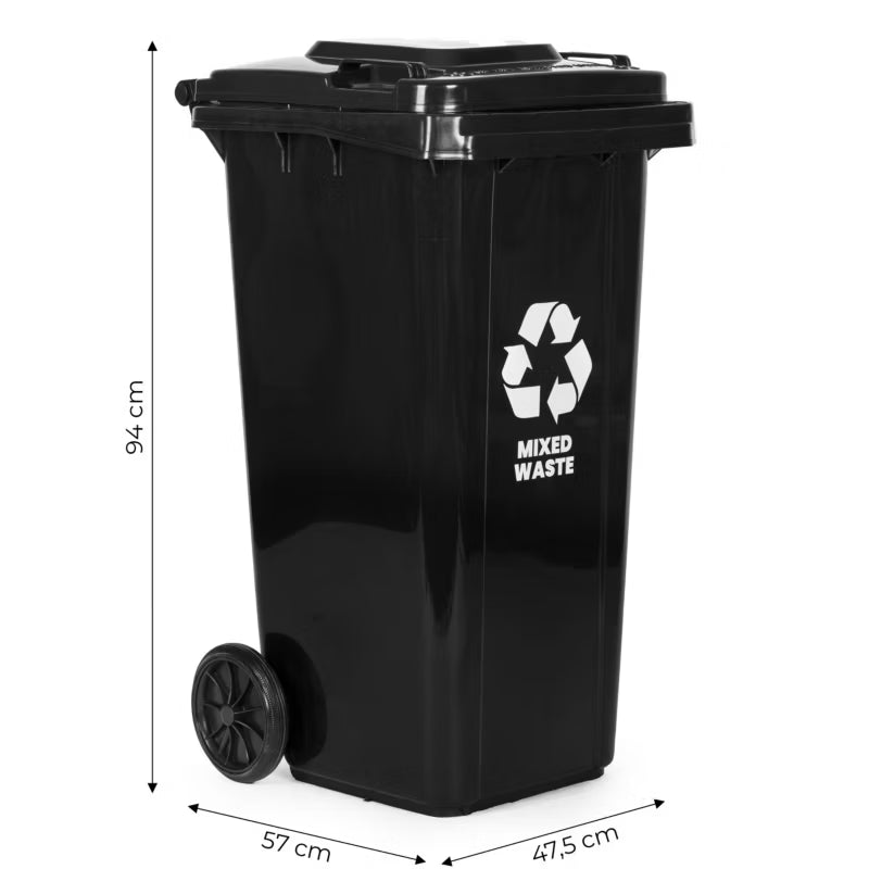 Affaldscontainer 120 Liter Sort
