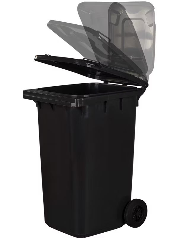 Affaldscontainer 240 Liter Sort med Hjul