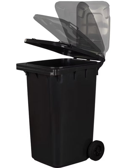 Affaldscontainer 240 Liter Sort med Hjul