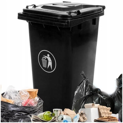 Affaldscontainer 240 Liter Sort med Hjul