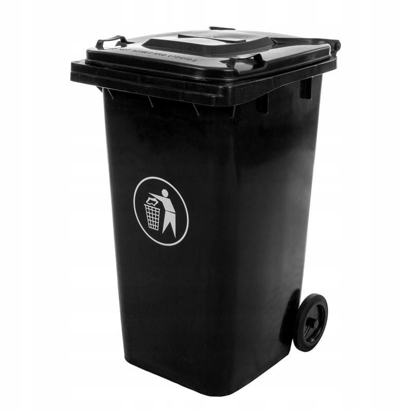 Affaldscontainer 240 Liter Sort med Hjul