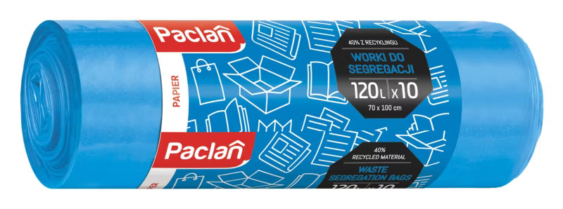 Affaldssæk til Papir 120 Liter Blå 10 Stk.