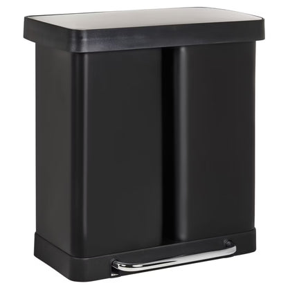 Affaldsspand Ecosort 60 Liter 2-Kammer Sort Stål