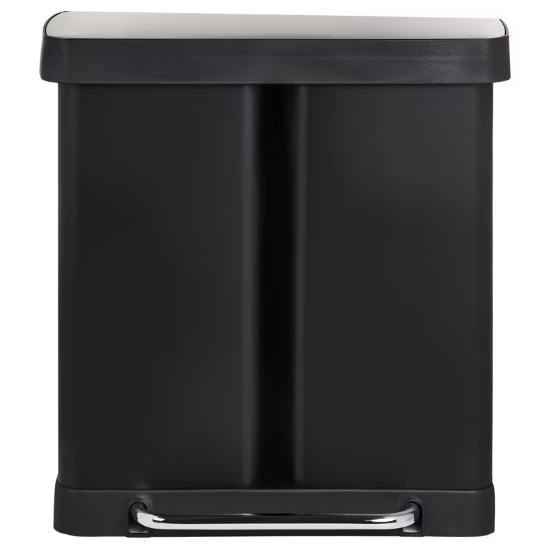 Affaldsspand Ecosort 60 Liter 2-Kammer Sort Stål