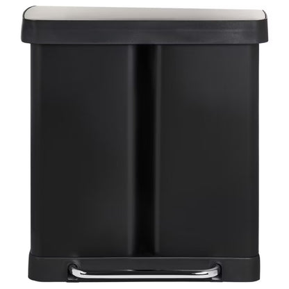 Affaldsspand Ecosort 60 Liter 2-Kammer Sort Stål