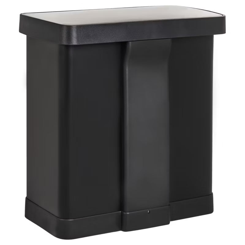 Affaldsspand Ecosort 60 Liter 2-Kammer Sort Stål