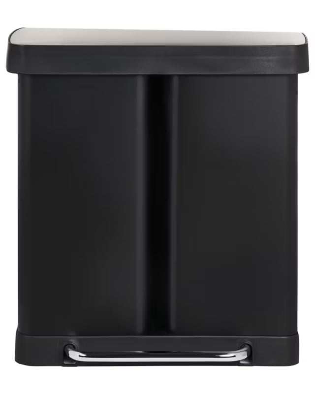 Affaldsspand Ecosort 60 Liter 2-Kammer Sort Stål