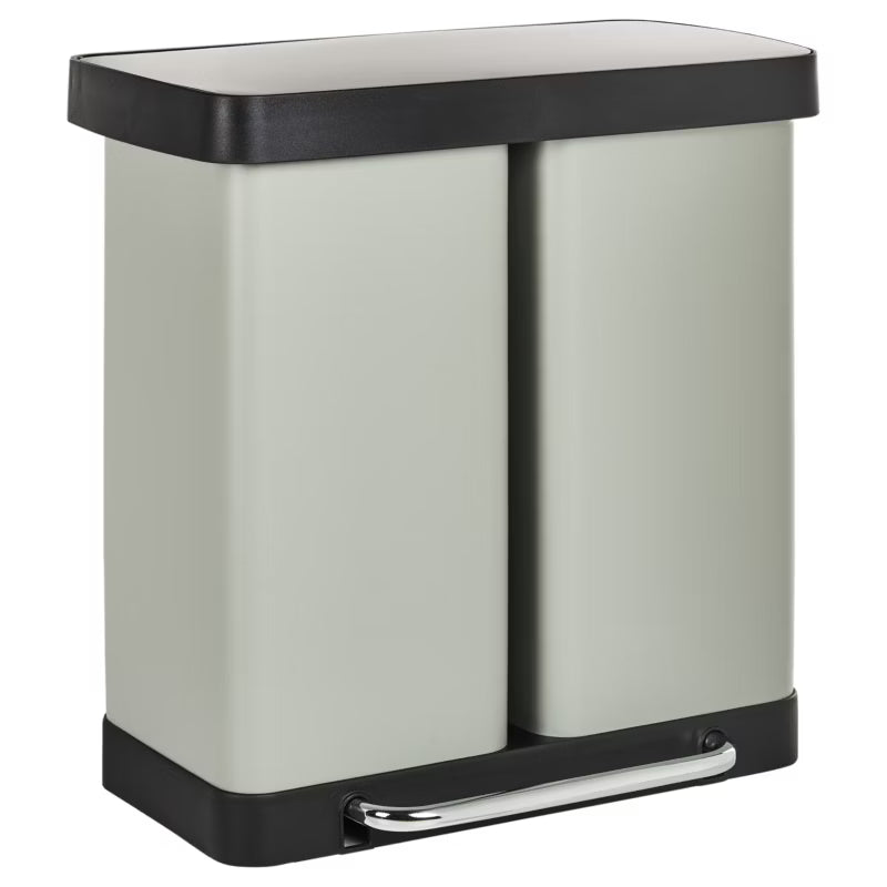 Affaldsspand med Pedal 2-Kammer 60 Liter Lysegrøn