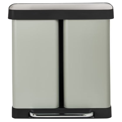 Affaldsspand med Pedal 2-Kammer 60 Liter Lysegrøn