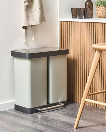 Affaldsspand med Pedal 2-Kammer 60 Liter Lysegrøn