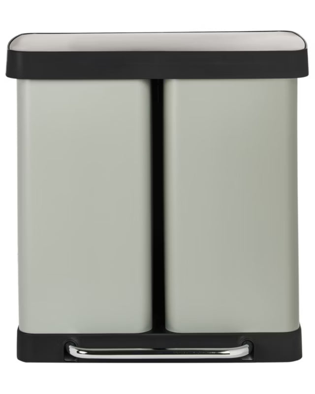 Affaldsspand med Pedal 2-Kammer 60 Liter Lysegrøn