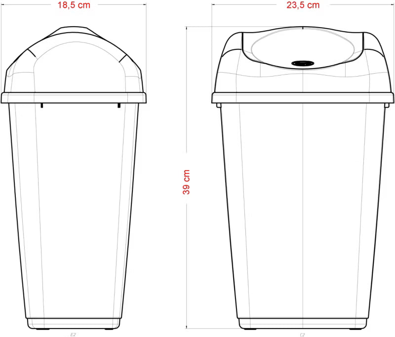 Affaldsspand Swing 8 Liter Grå