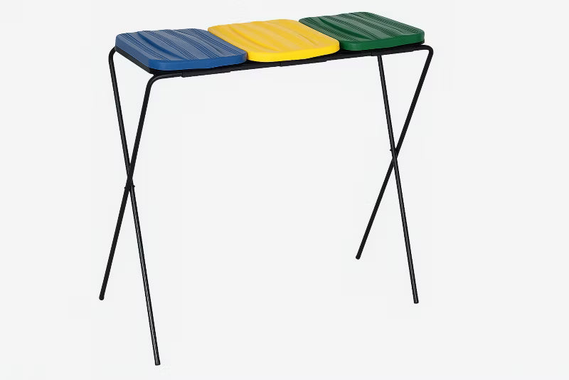Affaldsstativ 3 Rum 67x42x84 cm Flerfarvet
