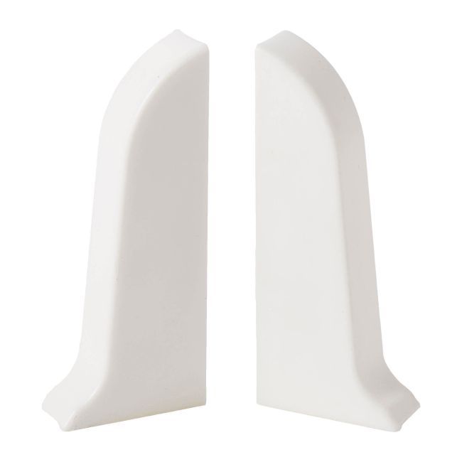 Afslutning til PVC-fodliste 57 mm Hvid 2 stk.