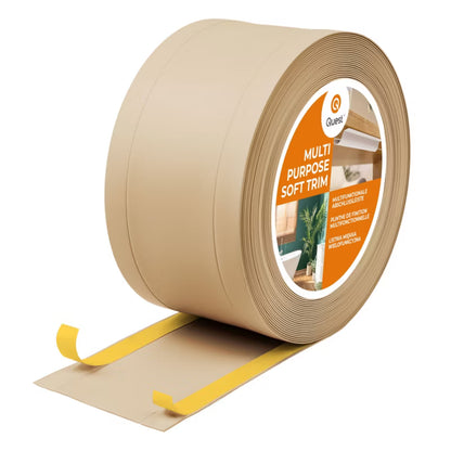 Afslutningsliste 6-i-1 PVC 75 mm 5 m Sandfarvet