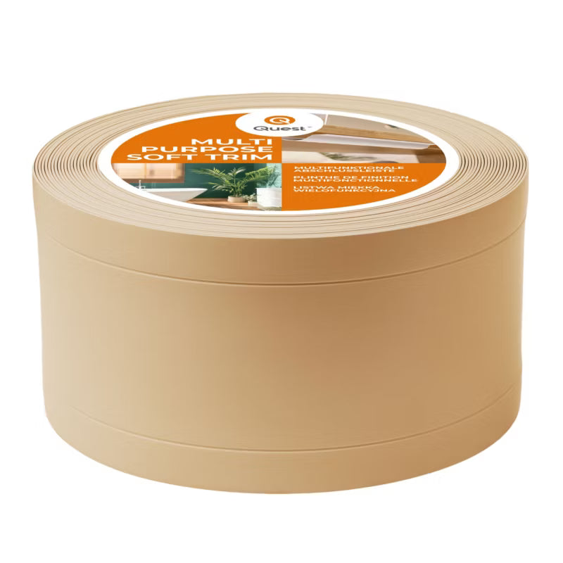Afslutningsliste 6-i-1 PVC 75 mm 5 m Sandfarvet
