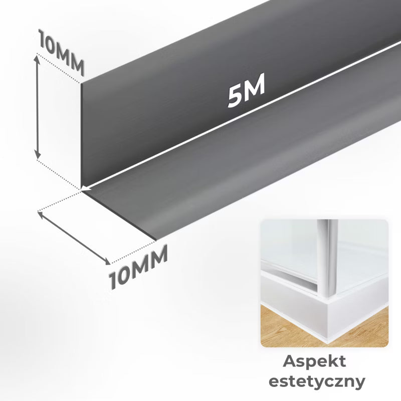 Afslutningsliste PVC 10x10 mm Selvklæbende Hvid 5 m