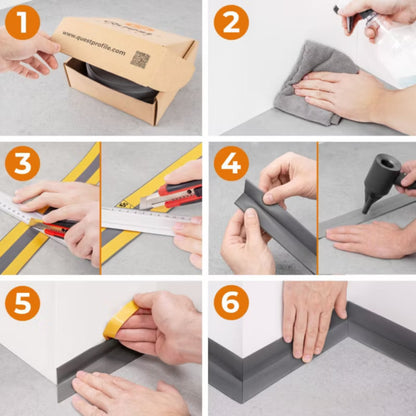 Afslutningsliste Selvklæbende PVC 25x25 mm 5 m Hvid