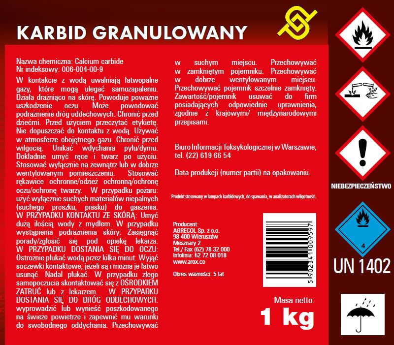 Agrecol Karbid granulater mod muldvarpe 1 kg