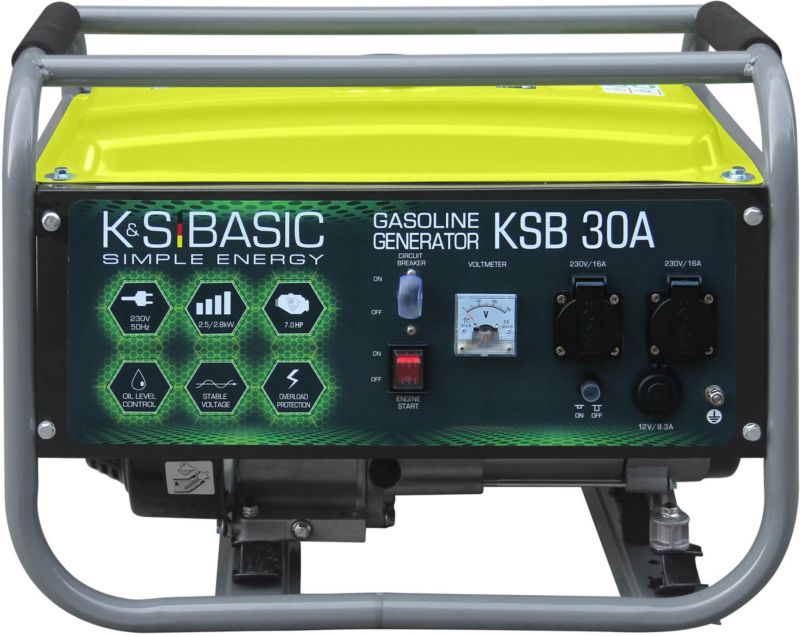 K&S KSB 30A benzindrevet generator med 2800 W effekt