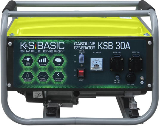 K&S KSB 30A benzindrevet generator med 2800 W effekt