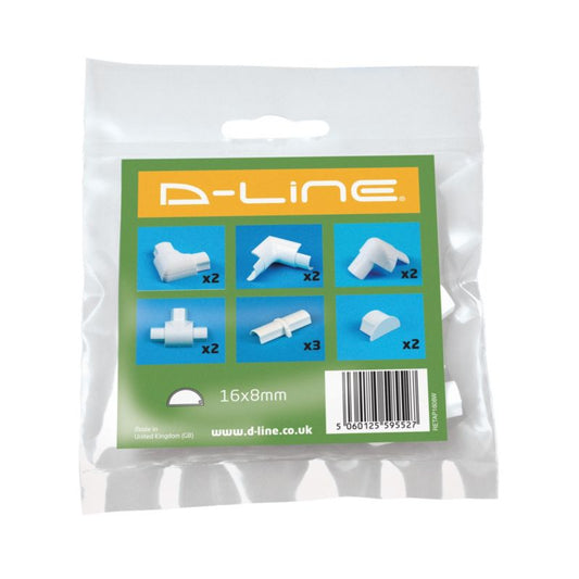 Tilbehør til D-line installationsliste 16 x 8 mm hvid, 13 stk.