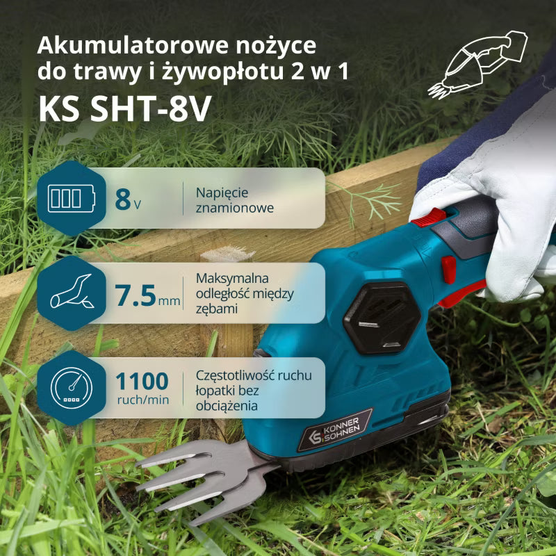 Akku Græs- og Hækkesaks KS SHT-8V 8V 120 mm Blå