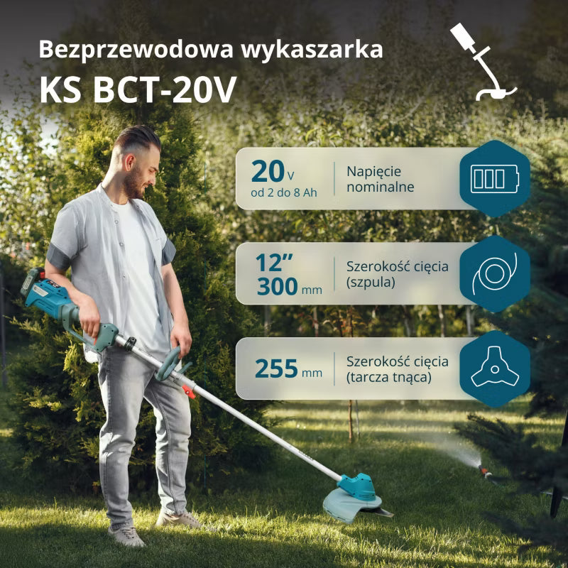 Akku Græstrimmer 20V 30 cm KS BCT-20V