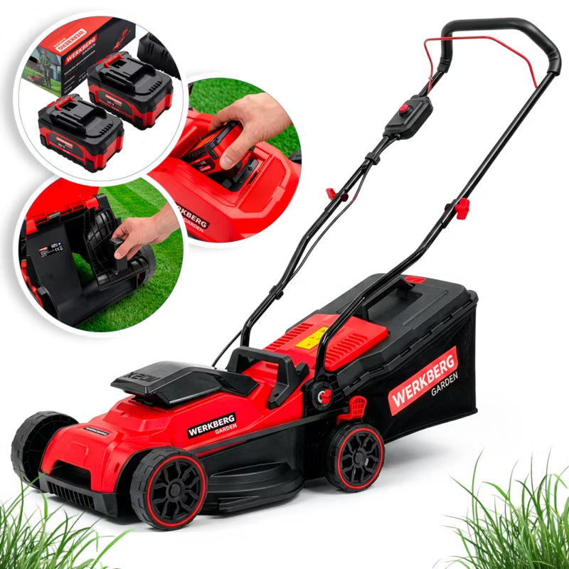 Akku Plæneklipper 33 cm med 2x20V 4Ah Batterier