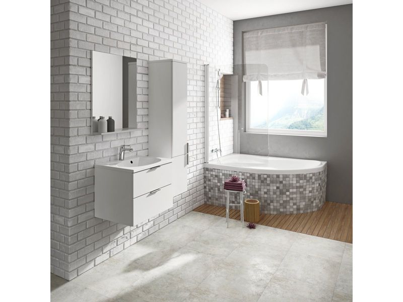 Asymmetrisk akrylbadekar Ravak Rosa II 160x105 L snowwhite
