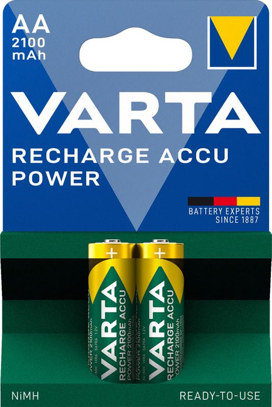 VARTA Recharge Accu Power AA genopladelige batterier 2100 mAh, 2 stk.