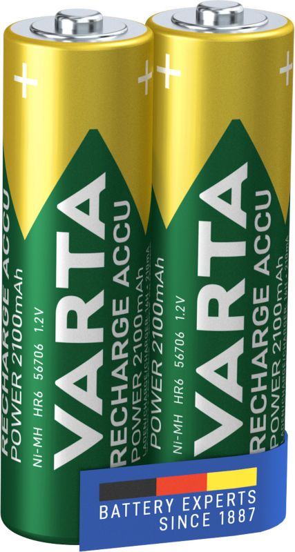 VARTA Recharge Accu Power AA genopladelige batterier 2100 mAh, 2 stk.