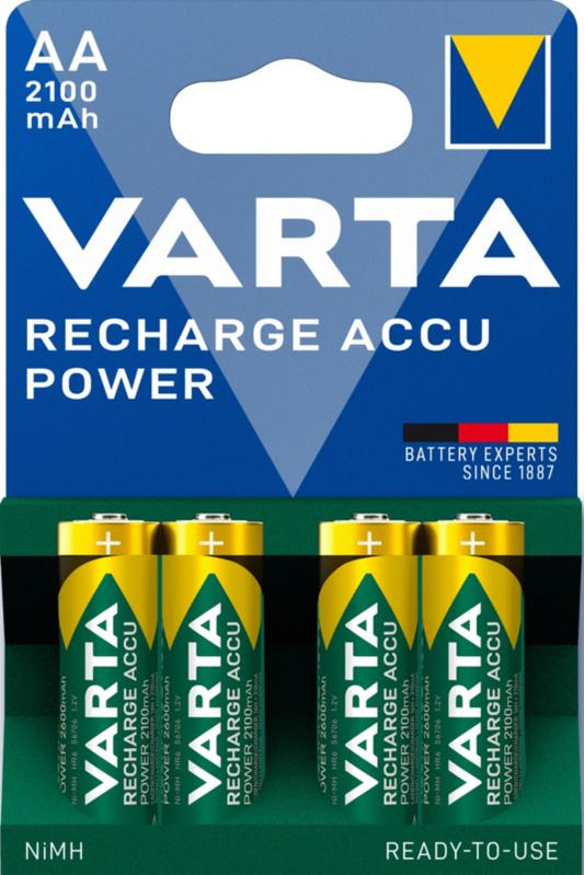 VARTA Recharge Accu Power AA genopladelige batterier 2100 mAh 4 stk.