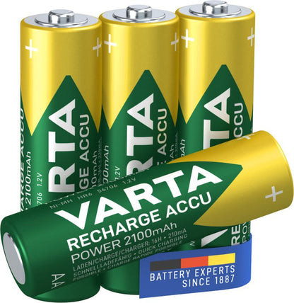 VARTA Recharge Accu Power AA genopladelige batterier 2100 mAh 4 stk.