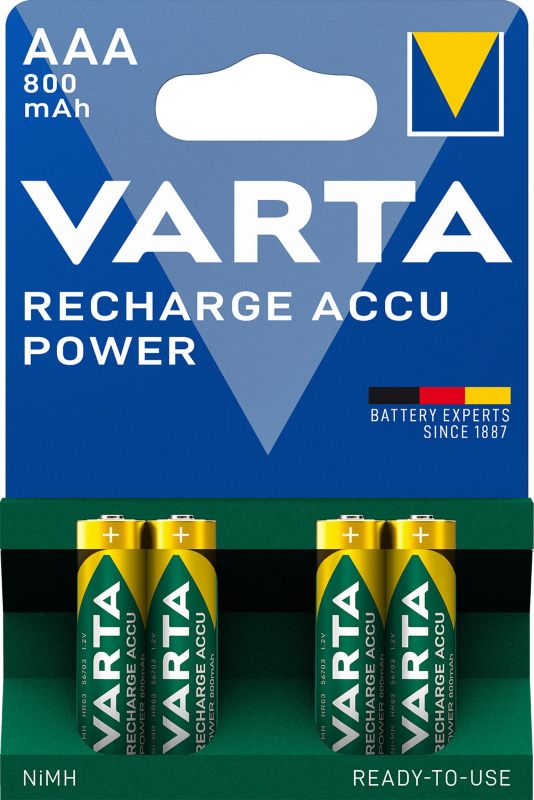 VARTA Recharge Accu Power AA genopladelige batterier 800 mAh 4 stk.