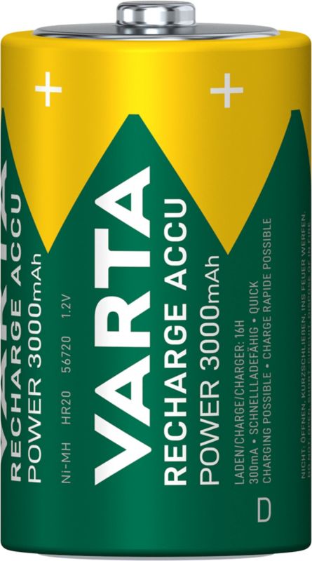 VARTA Recharge Accu Power D genopladelige batterier 3000 mAh 2 stk.