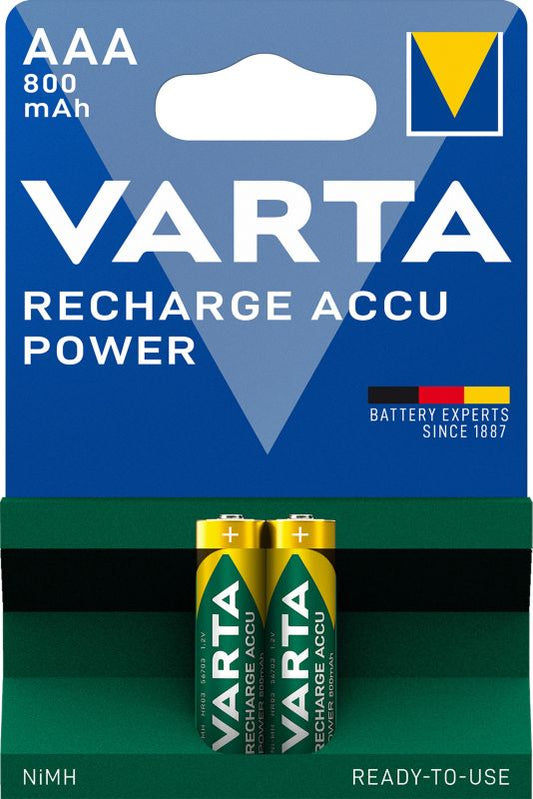 VARTA Recharge AccuPower AAA genopladelige batterier 800 mAh 2 stk.