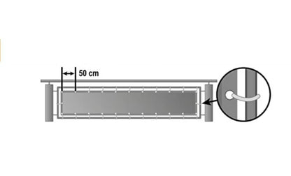 Altanbeklædning 100x500 cm Antracitgrå