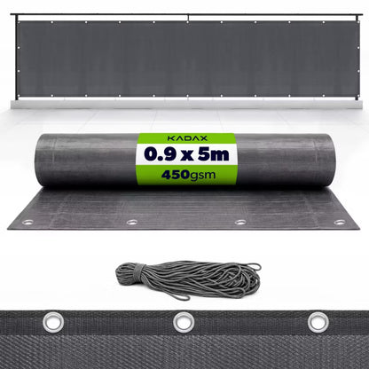 Altanbeklædning 90x500 cm Sort