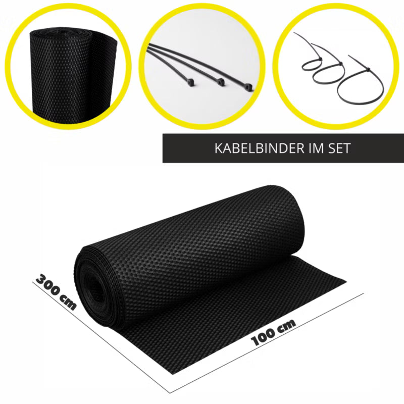 Altanbeklædning Polyrattan 1x3 m Sort