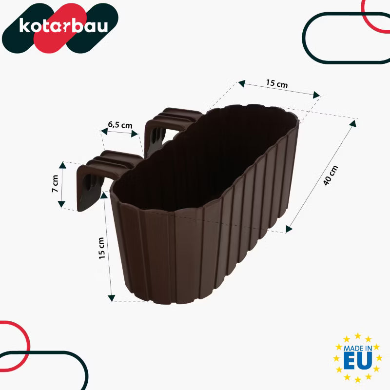 Altanaltankasse 40x15x15 cm Brun Plastik